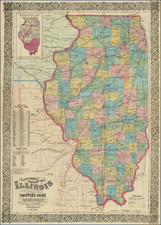 Illinois Map By Rufus Blanchard