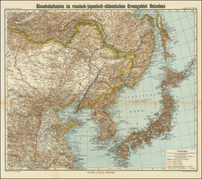 China, Japan and Korea Map By Paul Langhans