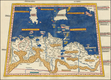 Malta, Sardinia, Sicily and North Africa Map By Claudius Ptolemy - Johann Reger