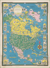 North America and Pictorial Maps Map By Ernest Dudley Chase