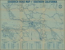 California and Los Angeles Map By B F Goodrich 