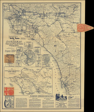 California and Los Angeles Map By Parker Map Company
