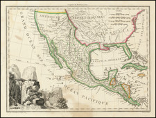 Southwest, Rocky Mountains, Mexico, Central America and California Map By Conrad Malte-Brun