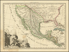 Texas, Southwest, Colorado, Utah, Rocky Mountains, Colorado, Utah, Mexico and California Map By Conrad Malte-Brun