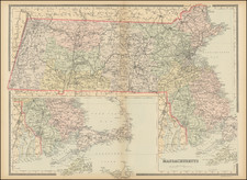 Massachusetts Map By William Bradley & Bros.