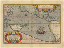 Western Hemisphere, Japan, Pacific, Australia and America Map By Abraham Ortelius