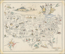 United States, Pictorial Maps and Politics & Satire Map By Romance Maps Inc