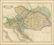 Austria, Hungary, Czech Republic & Slovakia and Croatia & Slovenia Map By Daniel Lizars