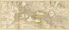 Historical Map of the Roman Empire and the neighboring Barbarous Nations to the Year of our Lord Four Hundred when the Empire began to be rent with foreign invasions . . . 1709 By Herman Moll