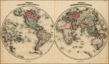 World and World Map By Benjamin P Ward  &  Alvin Jewett Johnson