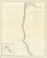 [ Oregon / Northern California Coast ]    A Chart Shewing Part of the Coast of N.W. America, with the Tracks of His Majesty's Sloop Discovery and Armed Tender Chatham  . . .  By George Vancouver