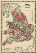 Europe and British Isles Map By Benjamin P Ward  &  Alvin Jewett Johnson