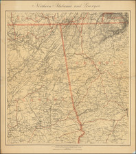 Alabama, Georgia and Civil War Map By Henry Lindenkohl