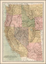 Southwest, Rocky Mountains and California Map By T. Ellwood Zell