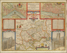 [ London & Westminster ]   Midle-Sex described With The Most Famous Cities of London and Westminster By John Speed