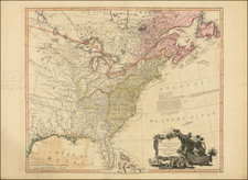 (The New State of Franklin / Land Rights of Native Americans) The United States of North America with the British Territories And Those of Spain, according to the Treaty of 1784 . . . 1796 By William Faden