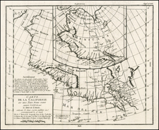 Southwest, Alaska and California Map By Denis Diderot / Didier Robert de Vaugondy