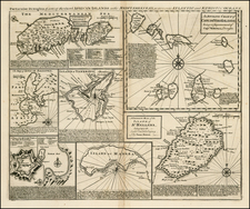 Portugal, Mediterranean, South Africa and Balearic Islands Map By Emanuel Bowen