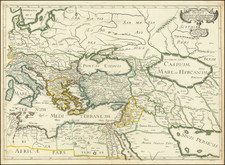 Mediterranean and Middle East Map By Melchior Tavernier / Nicolas Sanson