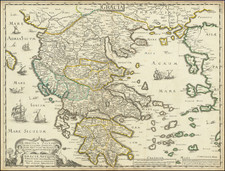 Greece Map By Melchior Tavernier / Pierre Mariette / Nicolas Sanson