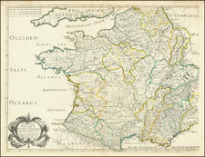 France Map By Melchior Tavernier / Nicolas Sanson