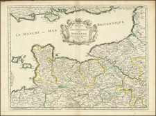 [Shows Guernsey and Jersey]  Duche et Gouverement De Normandie. . . 1650 By Nicolas Sanson