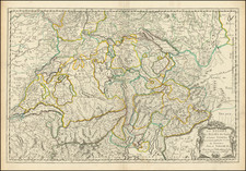 (Switzerland) Les Suisses les Allies des Suisses et leurs Suiets; qui peuvent passer Sous le mon de Suisses.  Partie de Souabe,&c…1648 By Nicolas Sanson