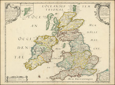 Carte Generale des Royaume D'Angleterre Escosse et Irlande Avecq les Isles circonnuisines Conues toutes Soubs le nom Britaniques . . . 1658 By Nicolas Sanson / Pierre Mariette / Melchior Tavernier