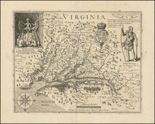 Maryland, Southeast and Virginia Map By John Smith / Matthaus Merian