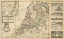 Netherlands and Luxembourg Map By Herman Moll