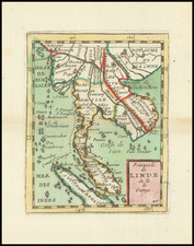 Singapore, Malaysia and Thailand, Cambodia, Vietnam Map By Pierre Du Val