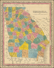 Georgia Map By Tanner's Geographical Establishment