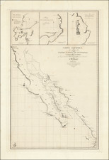 [ Baja California / Gulf of California ]     Carta Esferica de las Costas y Golfo De Californias Llamado Mar De Cortes Que Comprende desde el Cabo Corrientes hasta el Puerto de San Diego Construida …. 1825 By Aaron Arrowsmith