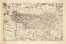 Pictorial Maps, Los Angeles and Other California Cities Map By Charles H. Owens