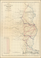 South, Louisiana, Arkansas, Midwest, Illinois, Minnesota, Plains, Iowa, Kansas, Missouri, Nebraska and Oklahoma & Indian Territory Map By Washington Hood / United States GPO