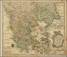 Romania, Balkans and Greece Map By Leonhard Euler