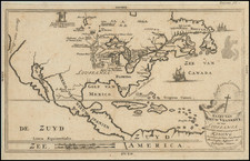 Midwest and North America Map By Louis de Hennepin