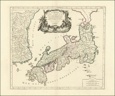 Japan and Korea Map By Paolo Santini / Giovanni Antonio Remondini