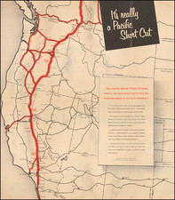 Oregon, Washington and California Map By Three Flags Highway Association