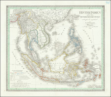 Southeast Asia, Philippines, Indonesia and Thailand, Cambodia, Vietnam Map By Carl Ferdinand Weiland