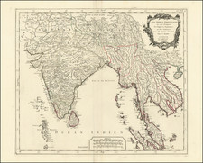 India, Malaysia and Thailand, Cambodia, Vietnam Map By Paolo Santini / Giovanni Antonio Remondini