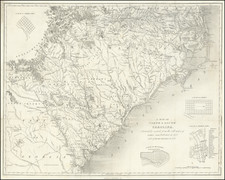 A Map of North & South Carolina.  Accurately copied from old maps of James Cook.  Published in 1771, and Henry Mouzon, in 1775. By Harper & Brothers