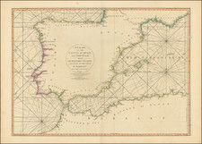 A Chart of the Coasts of Spain and Portugal, with the Balearic Islands, and Part of the Coast of Barbary.  MDCCLXXX.  2d. Edition By William Faden