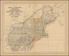 New England, Maine, Massachusetts, New York State and Pennsylvania Map By Henry Darwin Rogers  &  Alexander Keith Johnston