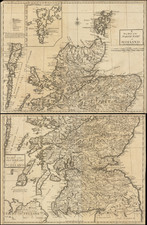 A New Map of the North Part of Scotland  (and)  A New Map of the South Part of Scotland By Andrew Johnston