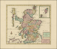 (Scotland) Nieuwe Kaart Van 'T Noorder Gedeelte Van GrootBritannie behelzende Het Konigryk Schotland By Isaak Tirion