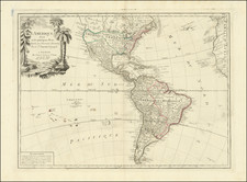 Pacific Northwest and America Map By Paolo Santini / Giovanni Antonio Remondini