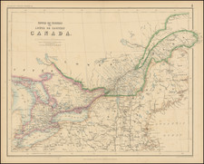 New England, Canada and Eastern Canada Map By Henry Darwin Rogers / Alexander Keith Johnston