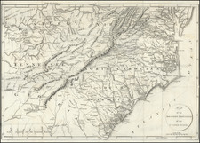 South, Southeast, North Carolina and South Carolina Map By John Russell / Richard Phillips