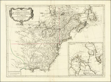 United States, South, Southeast, Midwest, American Revolution, Canada and Eastern Canada Map By Paolo Santini / Giovanni Antonio Remondini